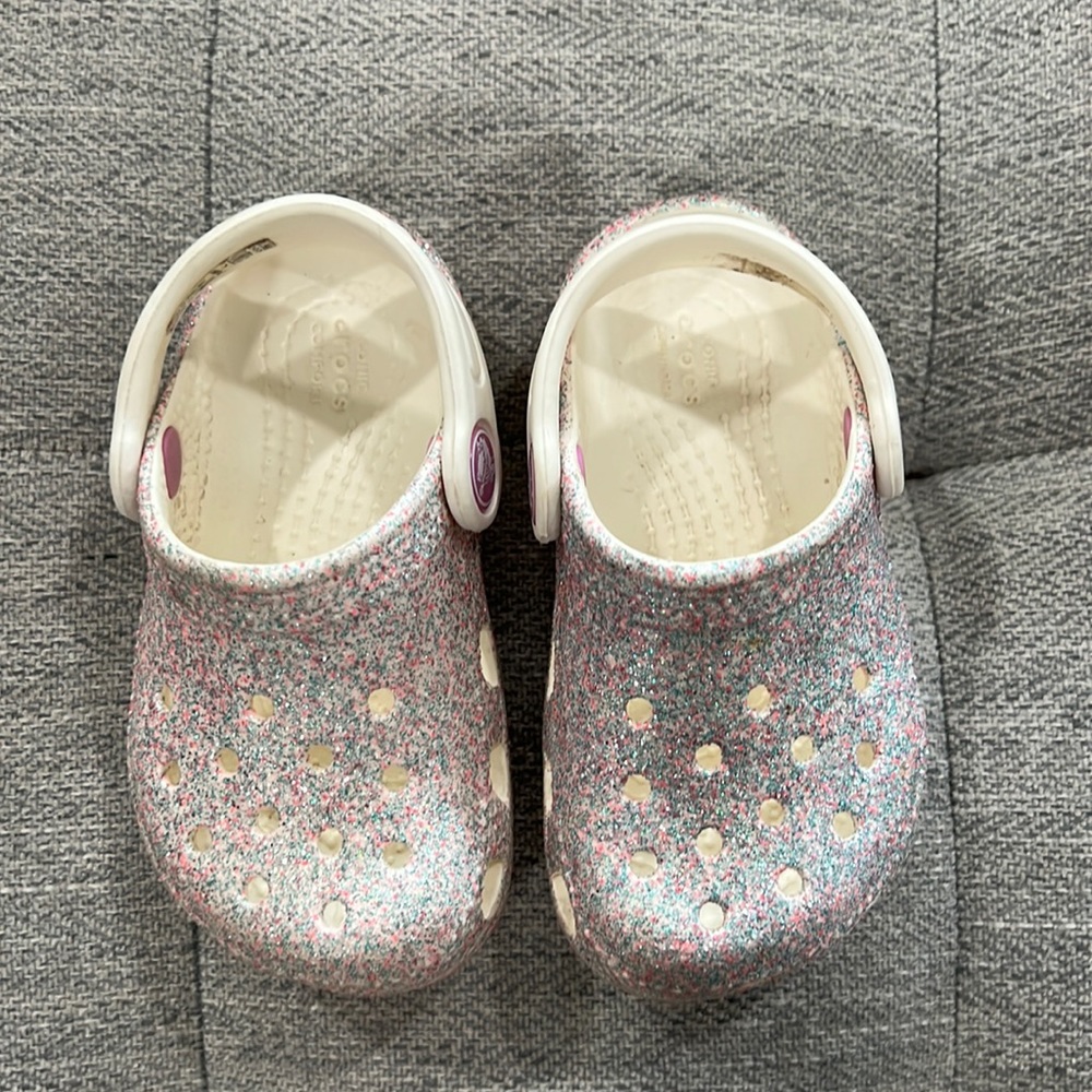 Toddler Classic Glitter Clog Crocs size 6